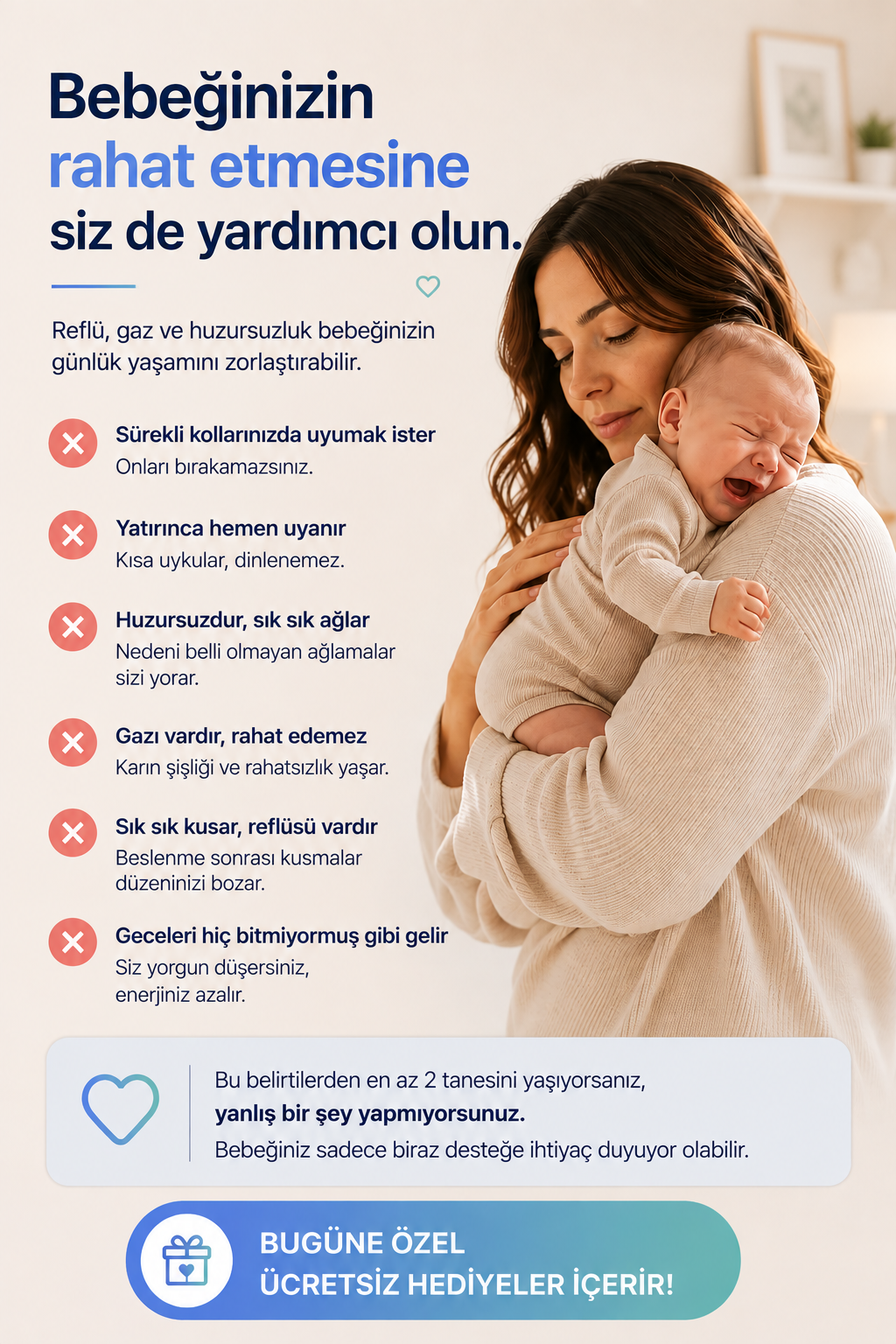 BebeYuva™ Reflü Bebek Destek ve Konfor Yatağı